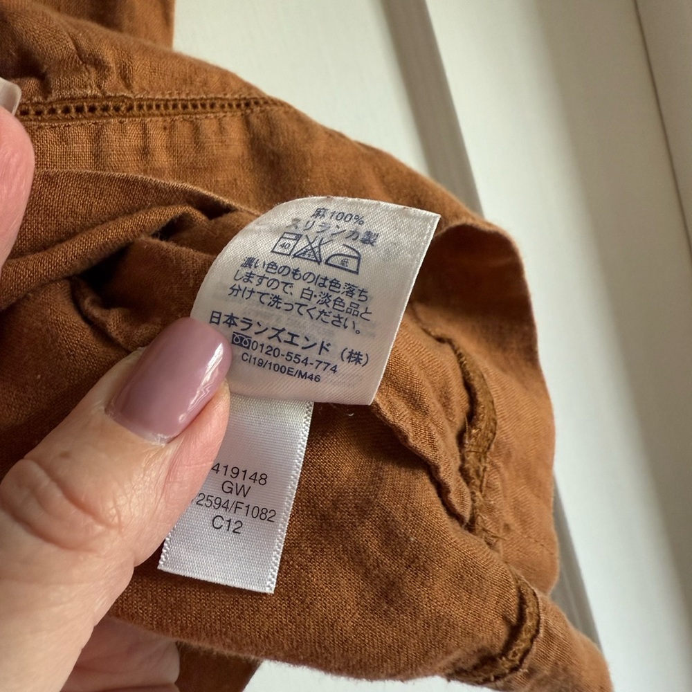 Lands End Womens Brown Linen Sleeveless Blouse (14) - Picture 12 of 12